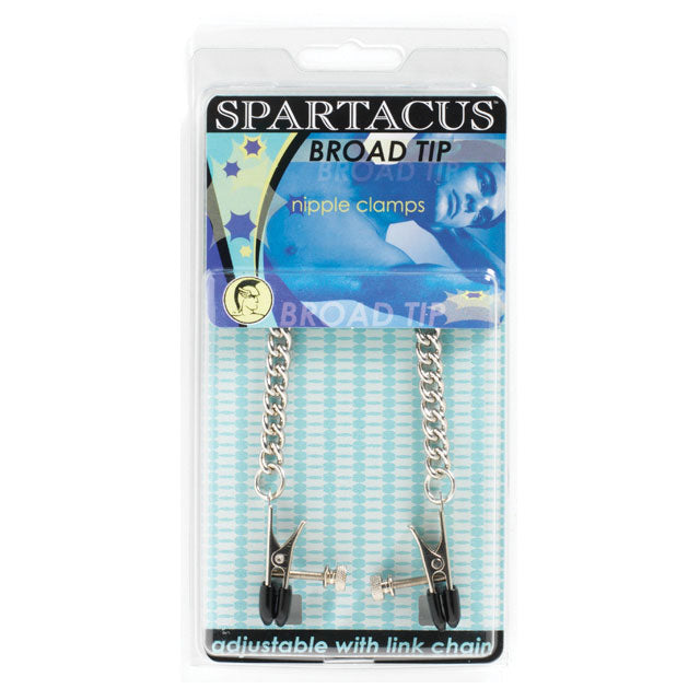 Spartacus Adjustable Broad Tip Nipple Clamps w/Link Chain