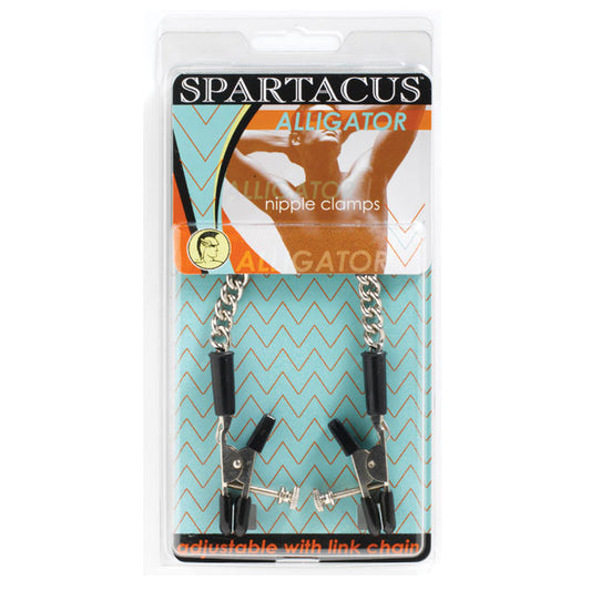 Spartacus Adjustable Alligator Nipple Clamps w/Link Chain