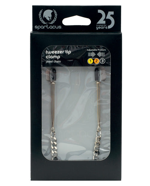 Spartacus Adjustable Tweezer Nipple Clamps w/Jewel Chain