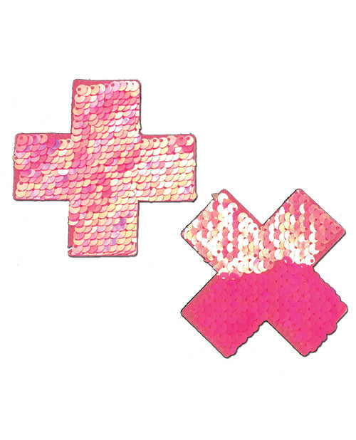 Pastease Premium Color Changing Flip Sequins Cross - Pink O/S