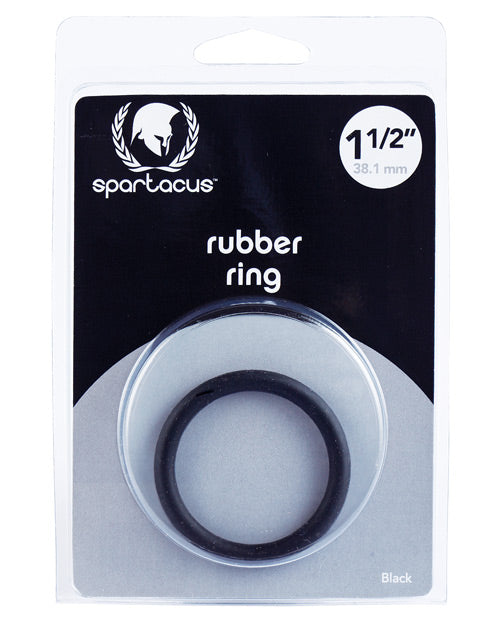 Spartacus 1.5&quot; Rubber Cock Ring - Black