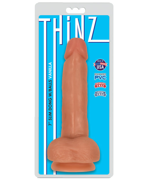 Curve Toys Thinz 7&quot; Slim Dong w/Balls - Vanilla