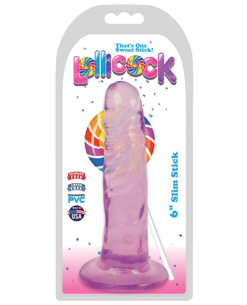 Curve Toys Lollicock 6&quot; Slim Stick - Grape Ice