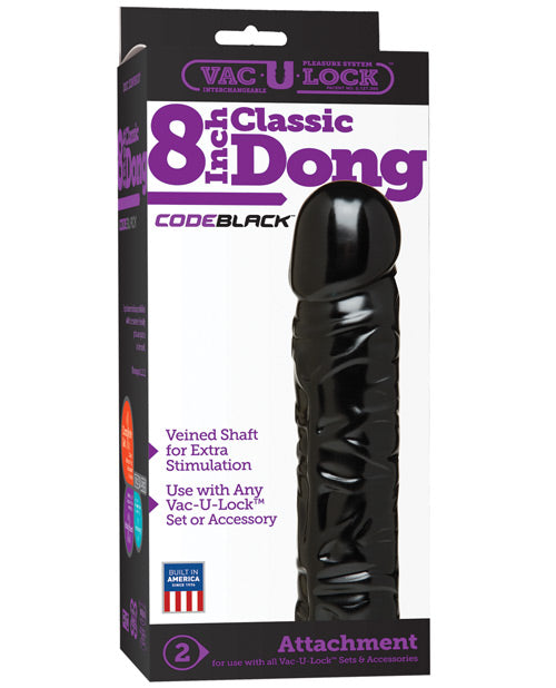 Vac-U-Lock Code Black 8&quot; Classic Dong