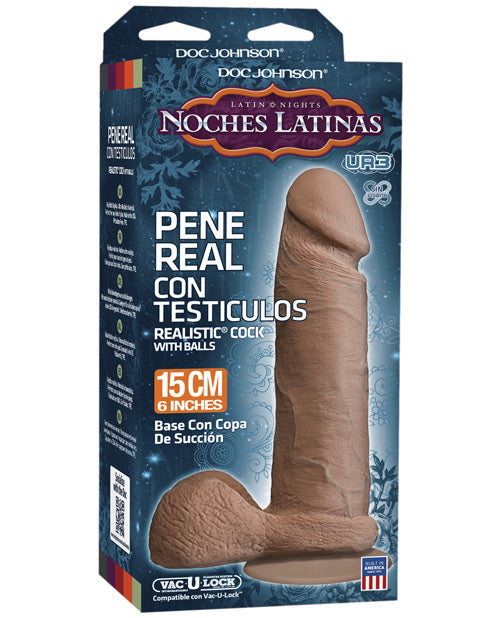 Noches Latinas Ultraskyn Pene Real Con Testiculos 6 &quot; - Caramel