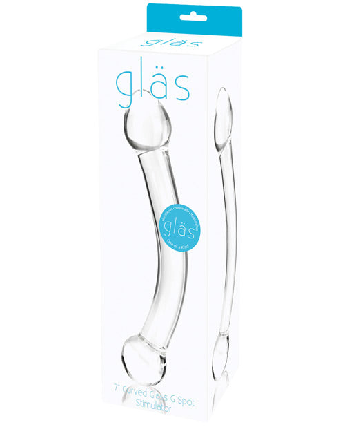 Glas 7&quot; Curved Glass G Spot Stimulator - Clear