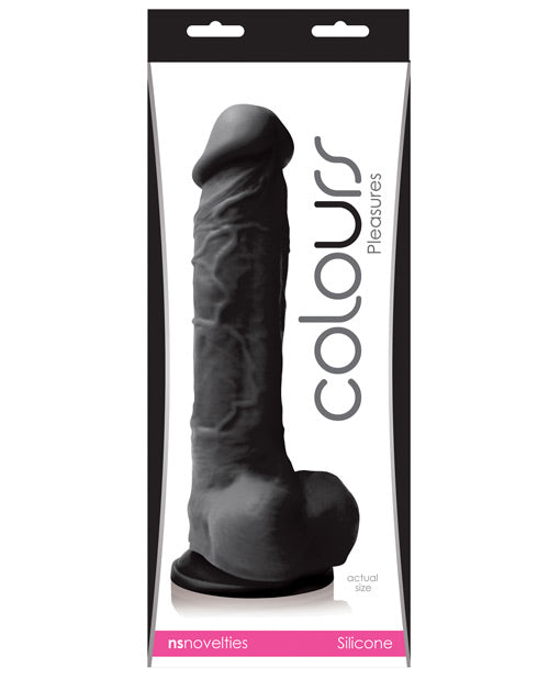 Colours Pleasures 8&quot; Dildo w/Suction Cup - Black