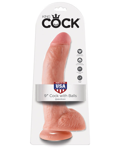 King Cock 9&quot; Cock w/Balls - Flesh