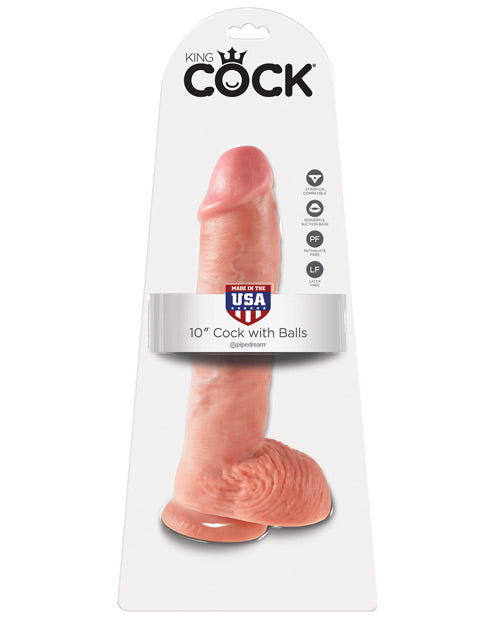 King Cock 10&quot; Cock w/Balls - Flesh