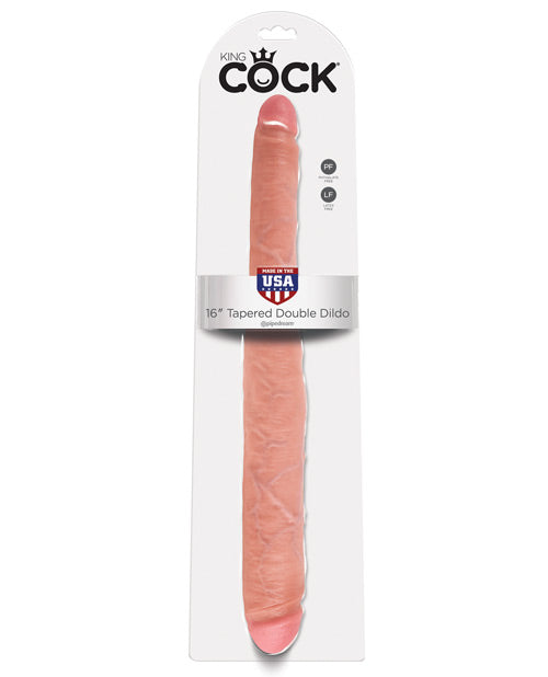 King Cock 16&quot; Tapered Double Dildo - Flesh