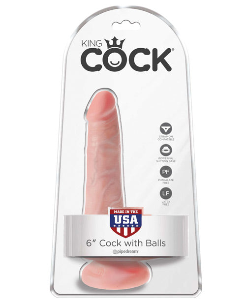 King Cock 6&quot; Cock w/Balls - Flesh