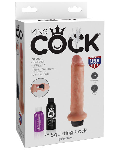 King Cock 7&quot; Squirting Cock - Flesh