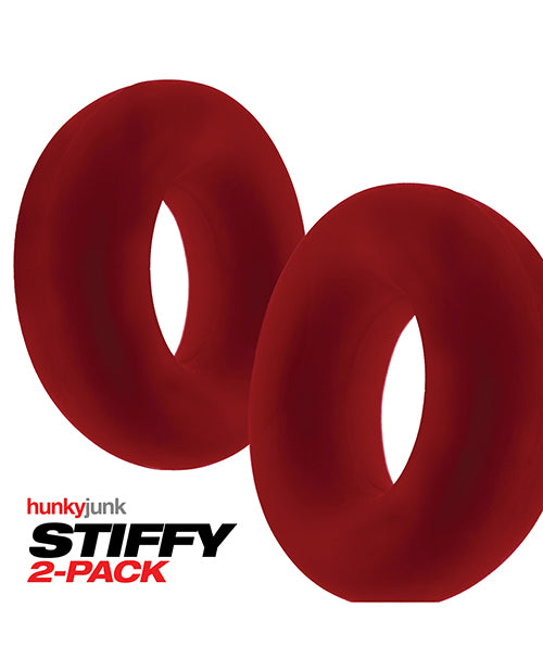 Hunky Junk Stiffy 2 Pack Cockrings - Cherry Ice