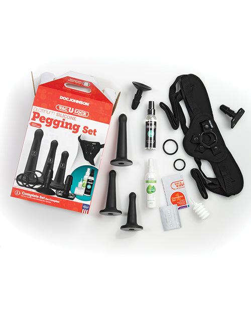 Vac-U-Lock Silicone Pegging Set - Black