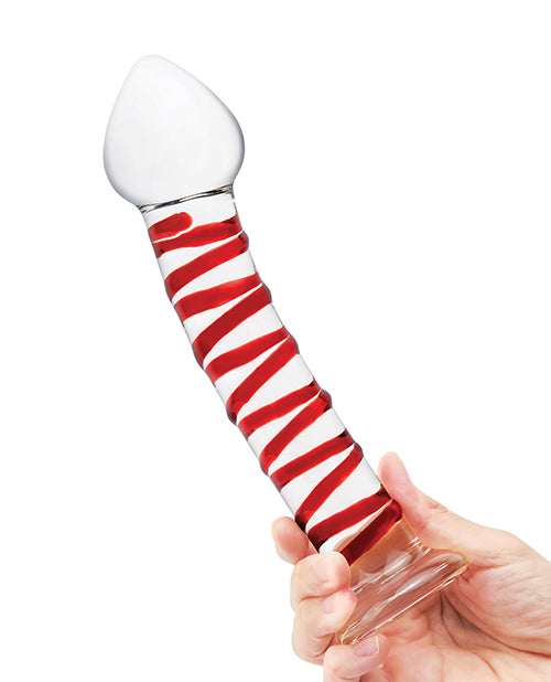 Glas 8&quot; Mr. Swirly Glass Dildo - Red