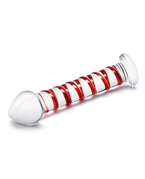 Glas 8&quot; Mr. Swirly Glass Dildo - Red