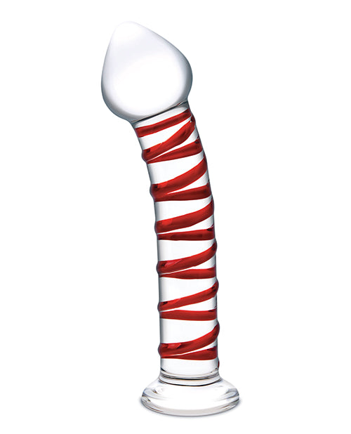 Glas 8&quot; Mr. Swirly Glass Dildo - Red