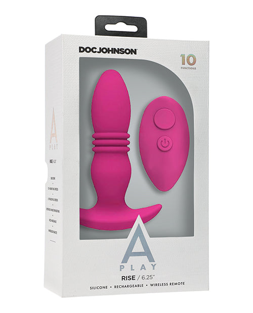 A Play Rise Rechargeable Silicone Anal Plug w/Remote - Pink