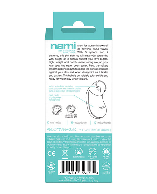 VeDO Nami Rechargeable Sonic Wave - Tease Me Turquoise