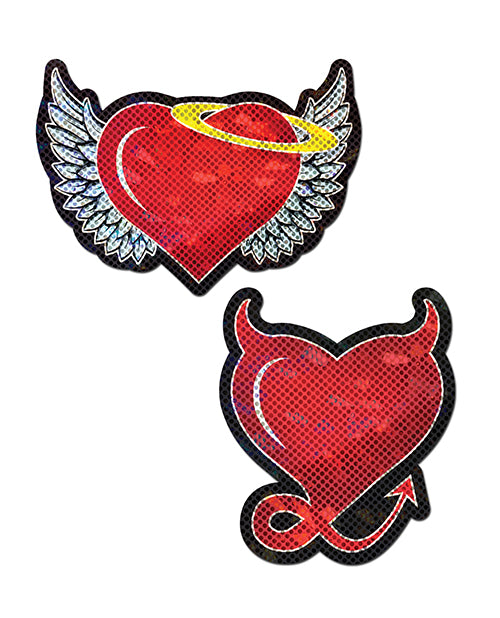 Pastease Premium Angel &amp; Devil Glitter Heart - Red O/S