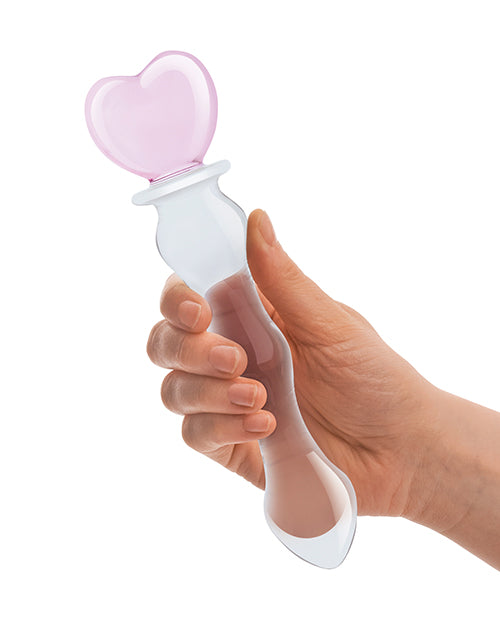 Glas 8&quot; Sweetheart Glass Dildo - Pink/Clear