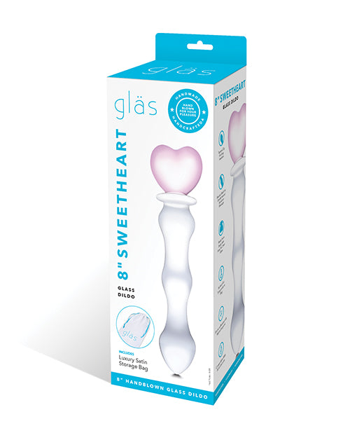 Glas 8&quot; Sweetheart Glass Dildo - Pink/Clear