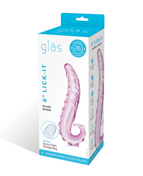 Glas 6&quot; Lick-it Glass Dildo - Pink