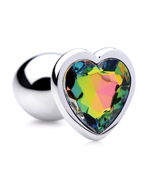 Booty Sparks Rainbow Prism Heart Anal Plug - Small