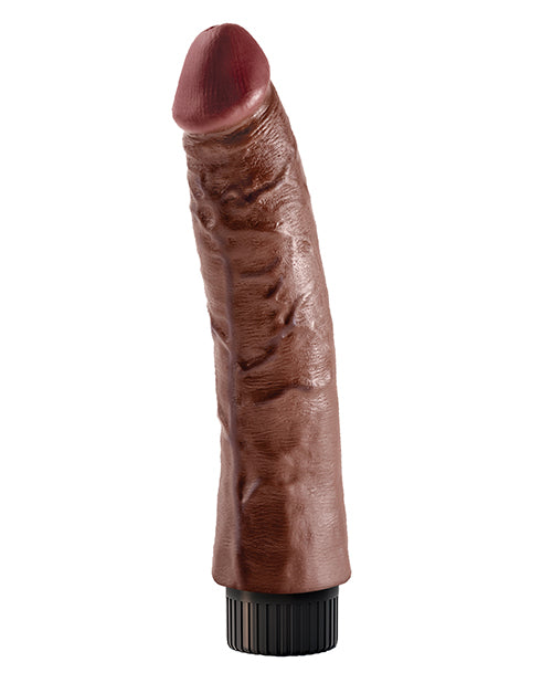 King Cock 7&quot; Vibrating Cock - Brown