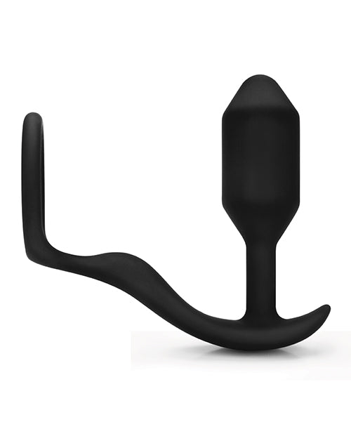 b-Vibe Snug &amp; Tug Weighted Silicone &amp; Penis Ring - 128 g Black