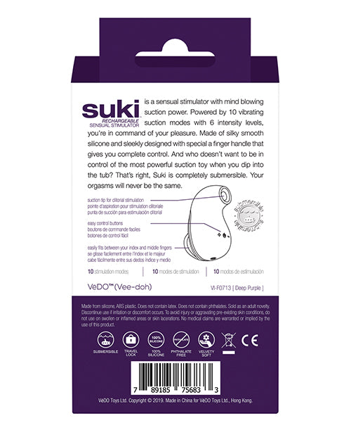 VeDO Suki Rechargeable Vibrating Sucker - Deep Purple