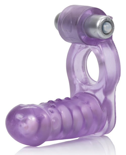 Double Diver Vibrating Enhancer w/Flexible Penetrator - Purple