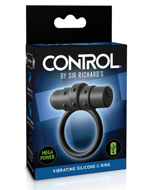 Sir Richards Control Vibrating Silicone C-Ring - Black