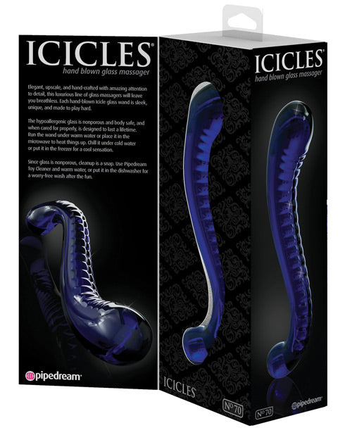 Icicles No. 70 Hand Blown Glass G-Spot Dildo - Purple