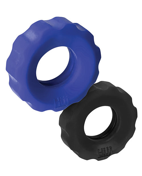 Hunky Junk Cog Ring 2 Size Double Pack - Cobalt &amp; Tar Pack of 2