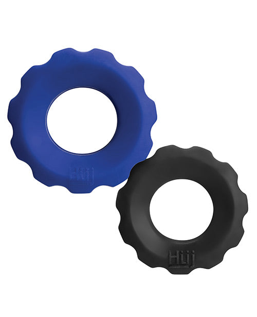 Hunky Junk Cog Ring 2 Size Double Pack - Cobalt &amp; Tar Pack of 2