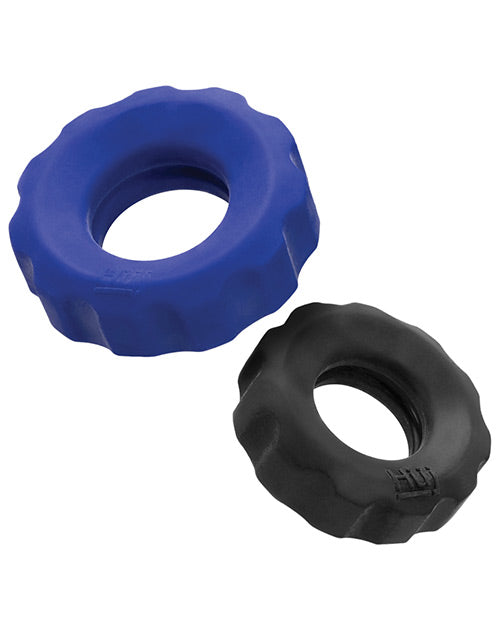 Hunky Junk Cog Ring 2 Size Double Pack - Cobalt &amp; Tar Pack of 2