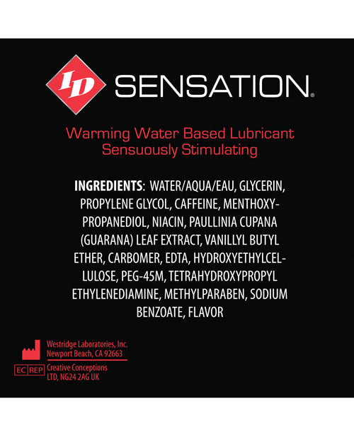 ID Sensation Waterbased Warming Lubricant - 12 ml Tube