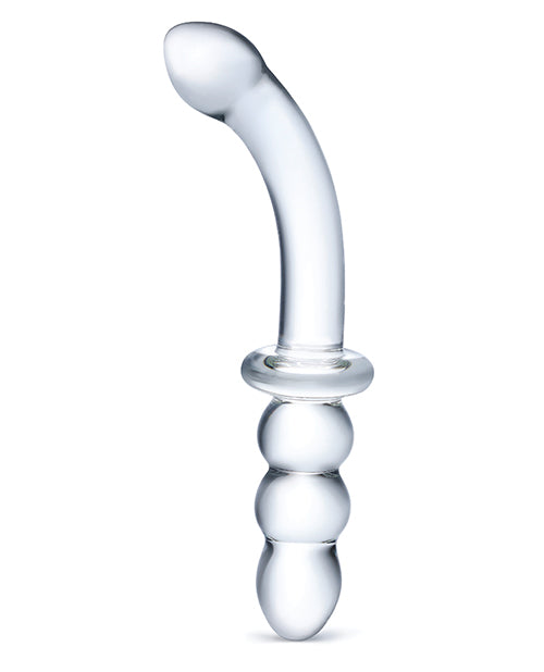 Glas 8&quot; Ribbed G-Spot Glass Dildo