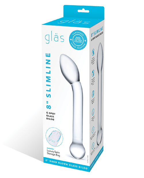 Glas 8&quot; Slimline G-Spot Glass Dildo