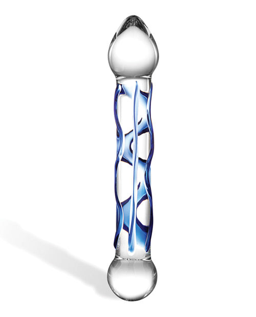 Glas 6.5&quot; Tip Textured Glass Dildo