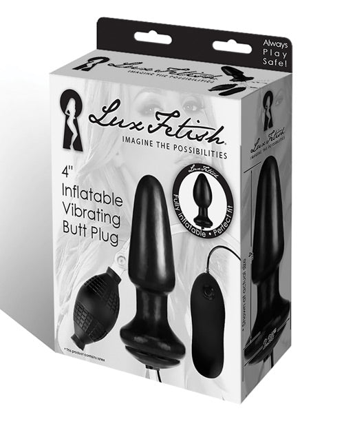 Lux Fetish 4&quot; Inflatable Vibrating Butt Plug