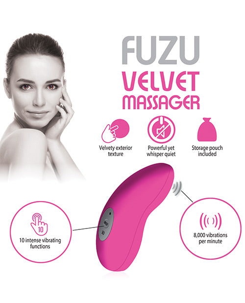 Fuzu Velvet Massager - Neon Pink