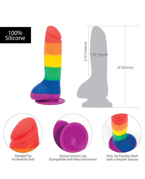 Addiction Justin 8&quot; Dildo - Rainbow