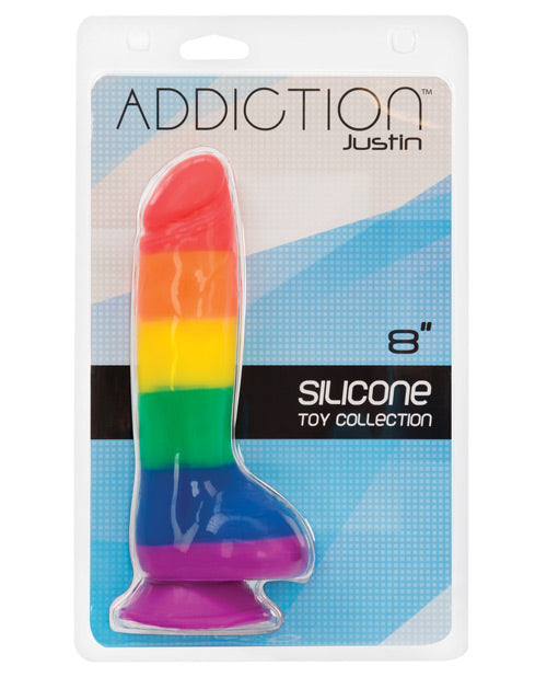 Addiction Justin 8&quot; Dildo - Rainbow