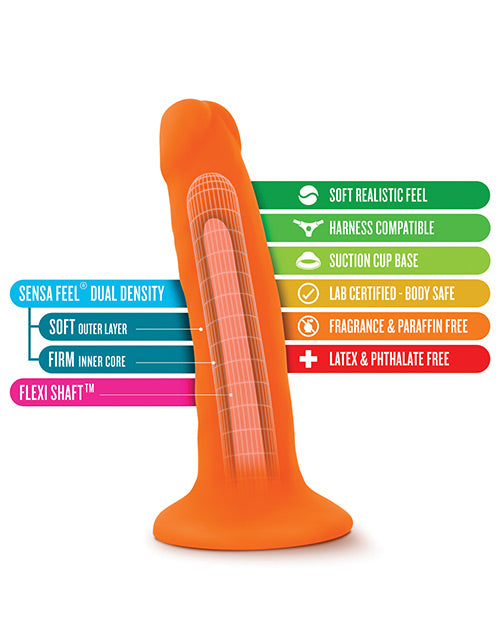 Blush Neo Dual Density 6&quot; Cock - Neon Orange