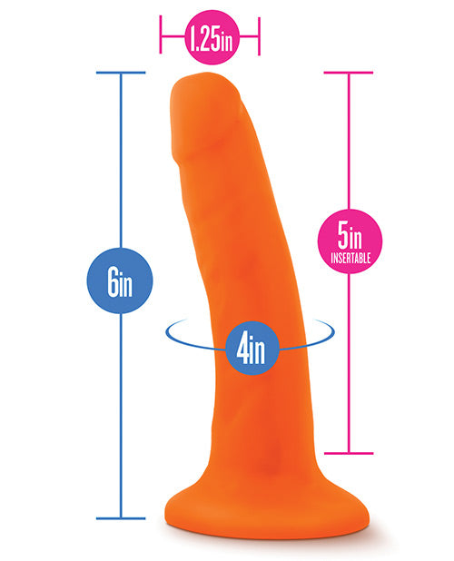 Blush Neo Dual Density 6&quot; Cock - Neon Orange