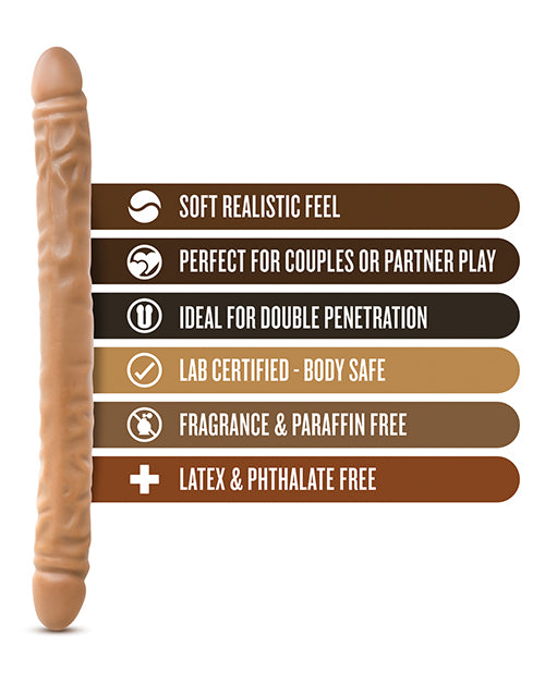 Blush Dr. Skin 18&quot; Double Dildo - Mocha