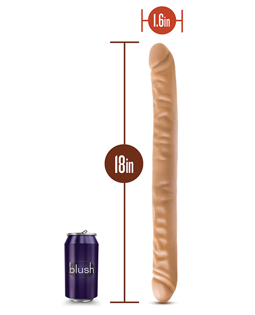 Blush Dr. Skin 18&quot; Double Dildo - Mocha