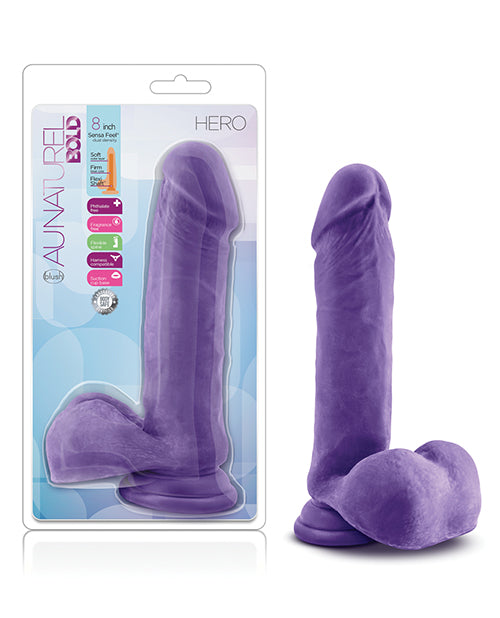 Blush Au Naturel Bold Hero 8&quot; Dildo - Purple